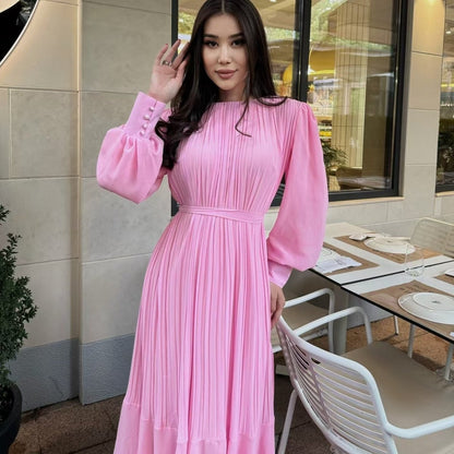 Pleated Tiered Maxi Dress(MS466)