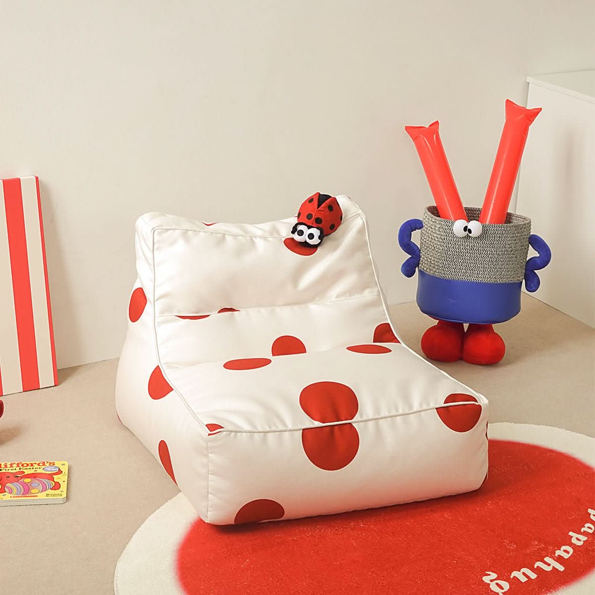 Polka Dot Lady Bug Bean Bag Chair - TrendDora