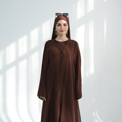 Premium Chiffon 3-Piece Set Abaya(MOA231)