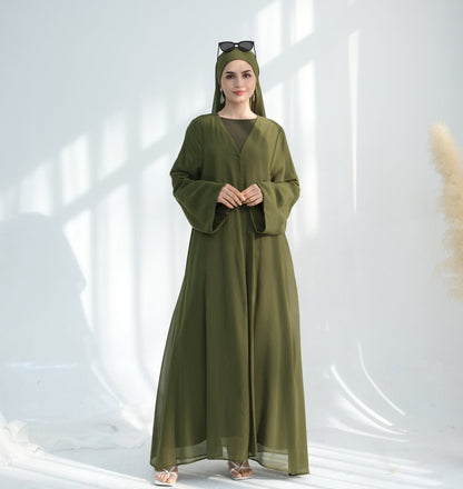 Premium Chiffon 3-Piece Set Abaya(MOA231)