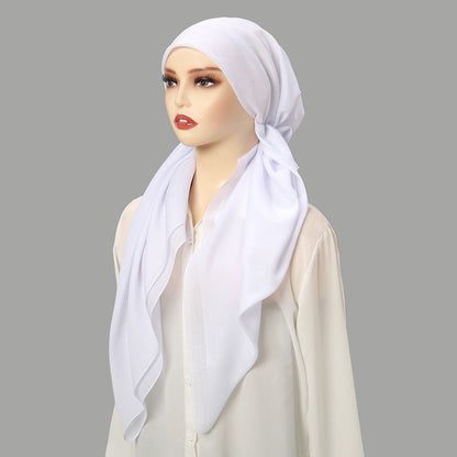 Premium Elastic Turban Caps Triangle Headwrap with Two-Tail Pullover Design (MH118)