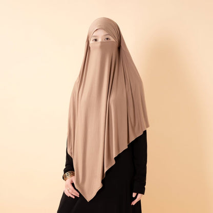 Premium Lenzing™ Modal Khimar with Integrated Face Veil (MK029)
