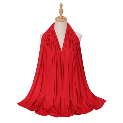 Premium Boho Style Large Mercerized Cotton Hijab (MH114）