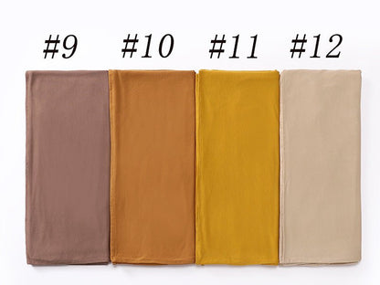 Premium Boho Style Large Mercerized Cotton Hijab (MH114）