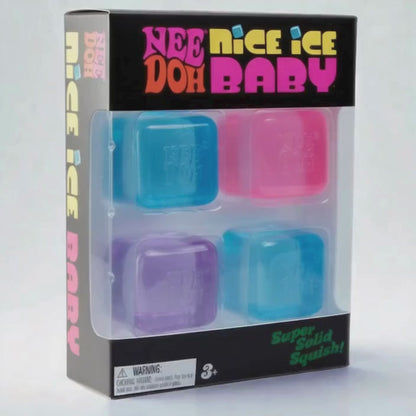 Schylling Nee-Doh Gum Drop Super Solid Squish: Nice Ice Baby 4-Pack