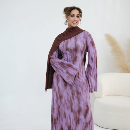 Print Stretch Maxi Dress(MS429)