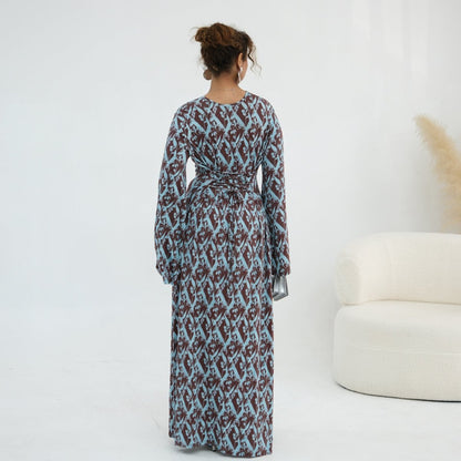 Print Stretch Maxi Dress(MS429)