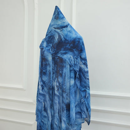 Printed Cardigan Abaya Collection | Modest Luxury Loungewear Feather-Print Robes (MOA194)
