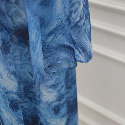 Printed Cardigan Abaya Collection | Modest Luxury Loungewear Feather-Print Robes (MOA194)