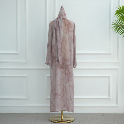 Printed Cardigan Abaya Collection | Modest Luxury Loungewear Feather-Print Robes (MOA194)