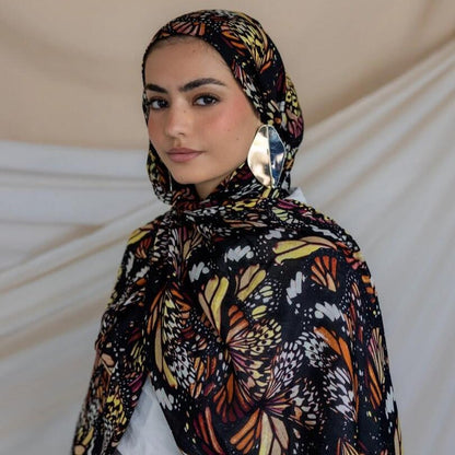 Printed Cotton Hijab Scarf | Soft Breathable Long Headscarf(MH201)