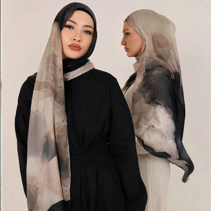 Printed Cotton Hijab Scarf | Soft Breathable Long Headscarf(MH201)