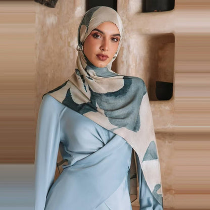 Printed Cotton Hijab Scarf | Soft Breathable Long Headscarf(MH201)