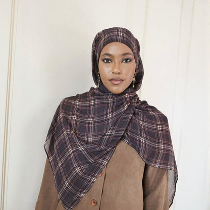 Printed Cotton Hijab Scarf | Soft Breathable Long Headscarf(MH201)