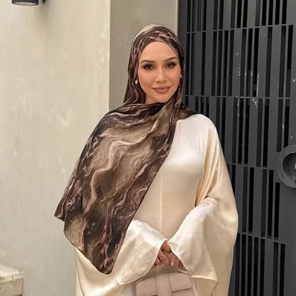 Printed Cotton Hijab Scarf | Soft Breathable Long Headscarf(MH201)