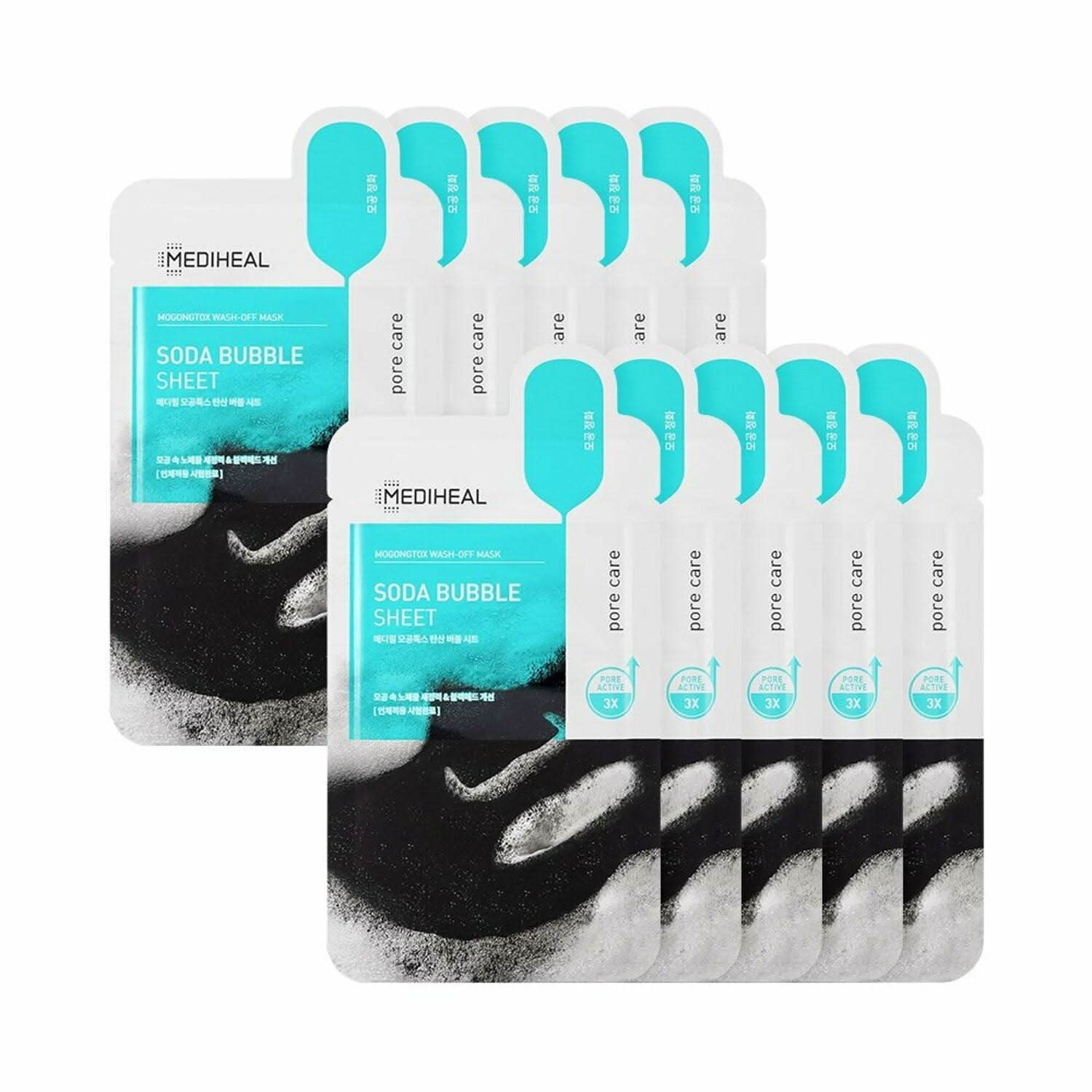 MEDIHEAL Mogongtox Wash-off Soda Bubble Sheet 10P - TrendDora