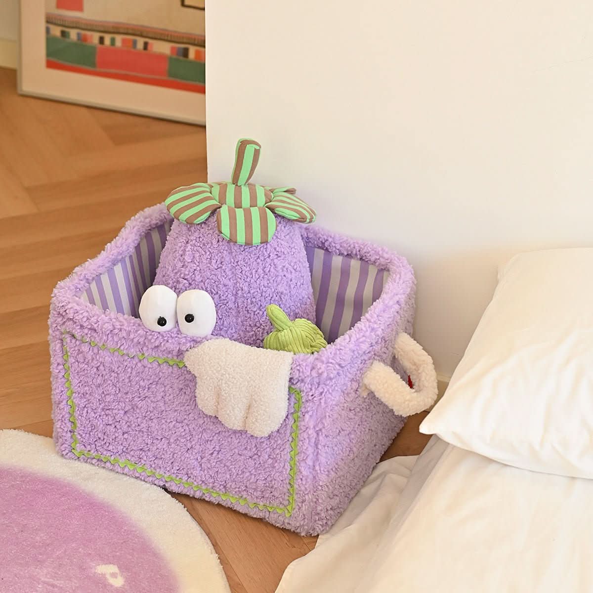 Quirky Monster Striped Storage Basket - TrendDora