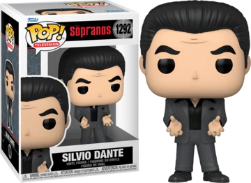 Pop! Television Silvio Dante action figure from The Sopranos by Ralphie's Funhouse, showing the character in detailed costume.