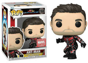 Ant-Man action figure from Ralphie's Funhouse in unmasked, dynamic pose showing detailed costume and heroic stance.