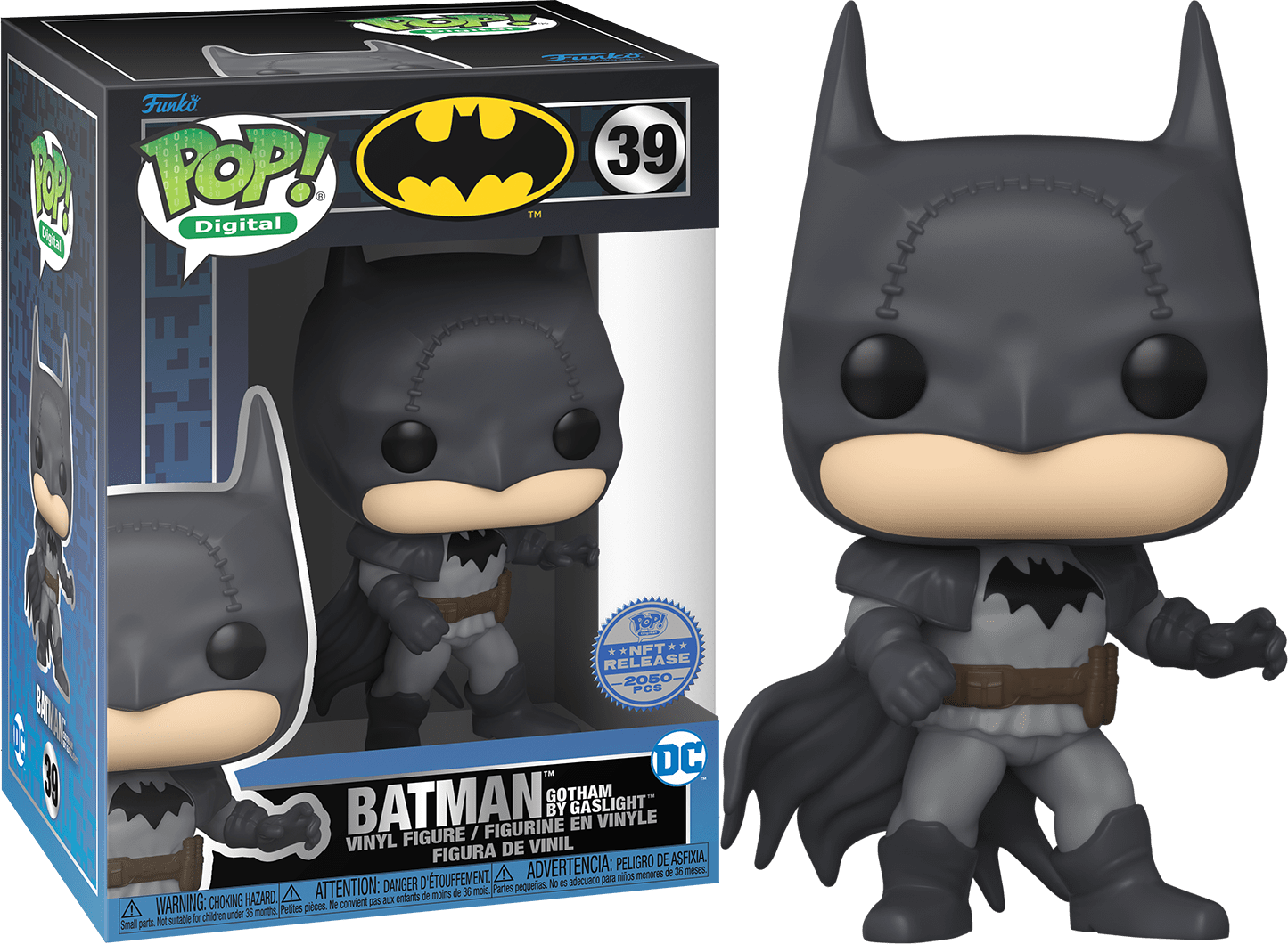 Batman Gotham by Gaslight action figure from Ralphie's Funhouse featuring Batman in vintage Gotham City attire.