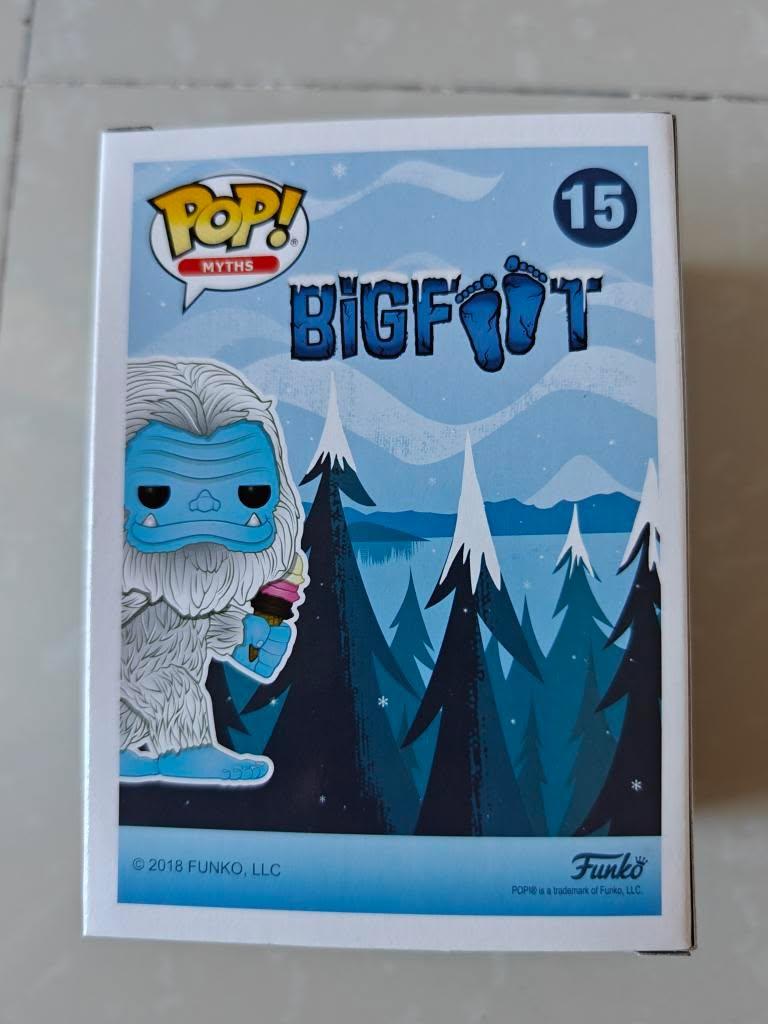 Snowy Bigfoot (Flocked) Funko collectible from Ralphie's Funhouse, featuring a detailed Bigfoot figure with a snowy, flocked finish.