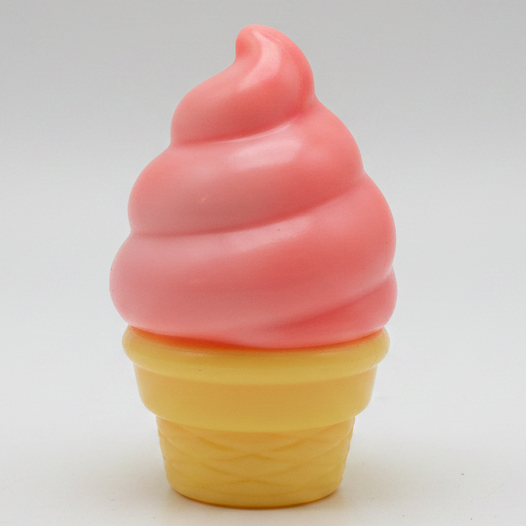 Blood orange creamy ice cream cone squishy from Ralphie's Funhouse, slow rising stress relief toy with detailed orange and cone design.