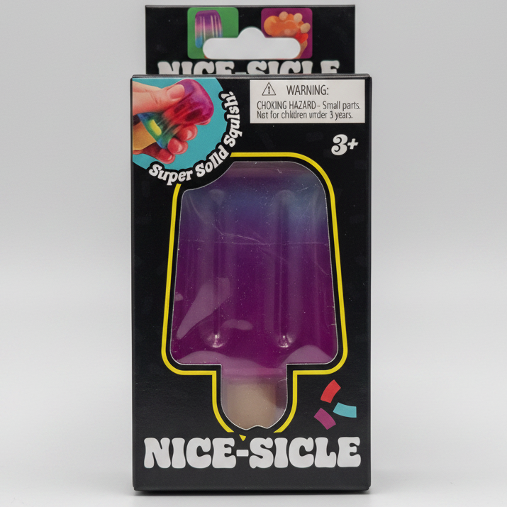 Blue to purple gelatin squish toy from Ralphie's Funhouse, soft and squishy with a fun, colorful design.