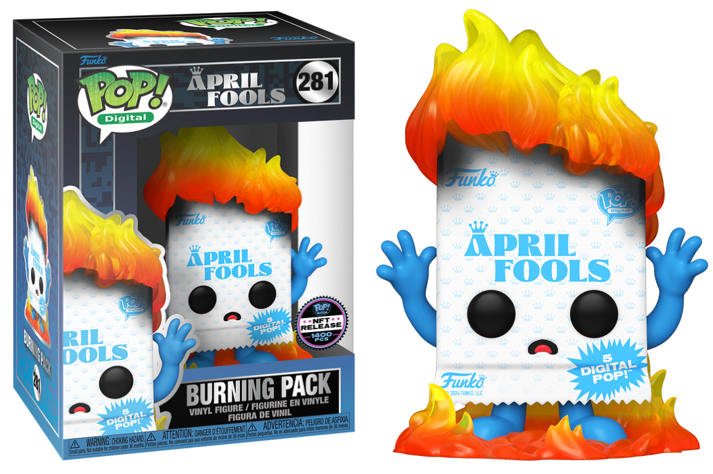 Ralphie's Funhouse Burning Pack with colorful fire-themed design and playful packaging, perfect for party or costume accessories.