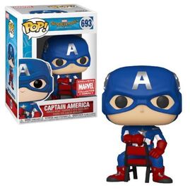 Captain America action figure from Spider-Man: Homecoming, by Ralphie's Funhouse, shown in detailed pose with patriotic costume.