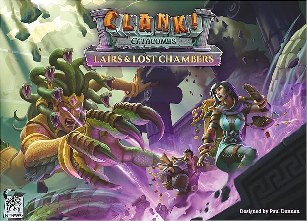 Clank! Catacombs board game by Ralphie's Funhouse featuring detailed game components and artwork from the Lairs & Lost Chambers set.
