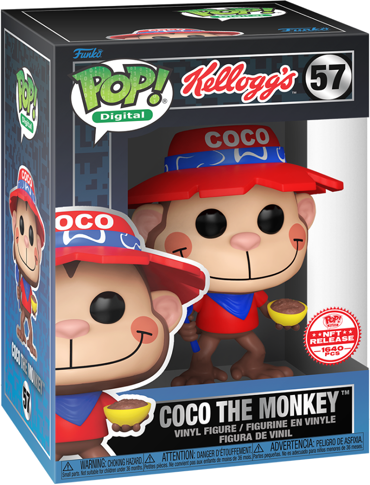 Soft plush Coco the Monkey toy from Ralphie's Funhouse, featuring brown fur and a friendly expression.