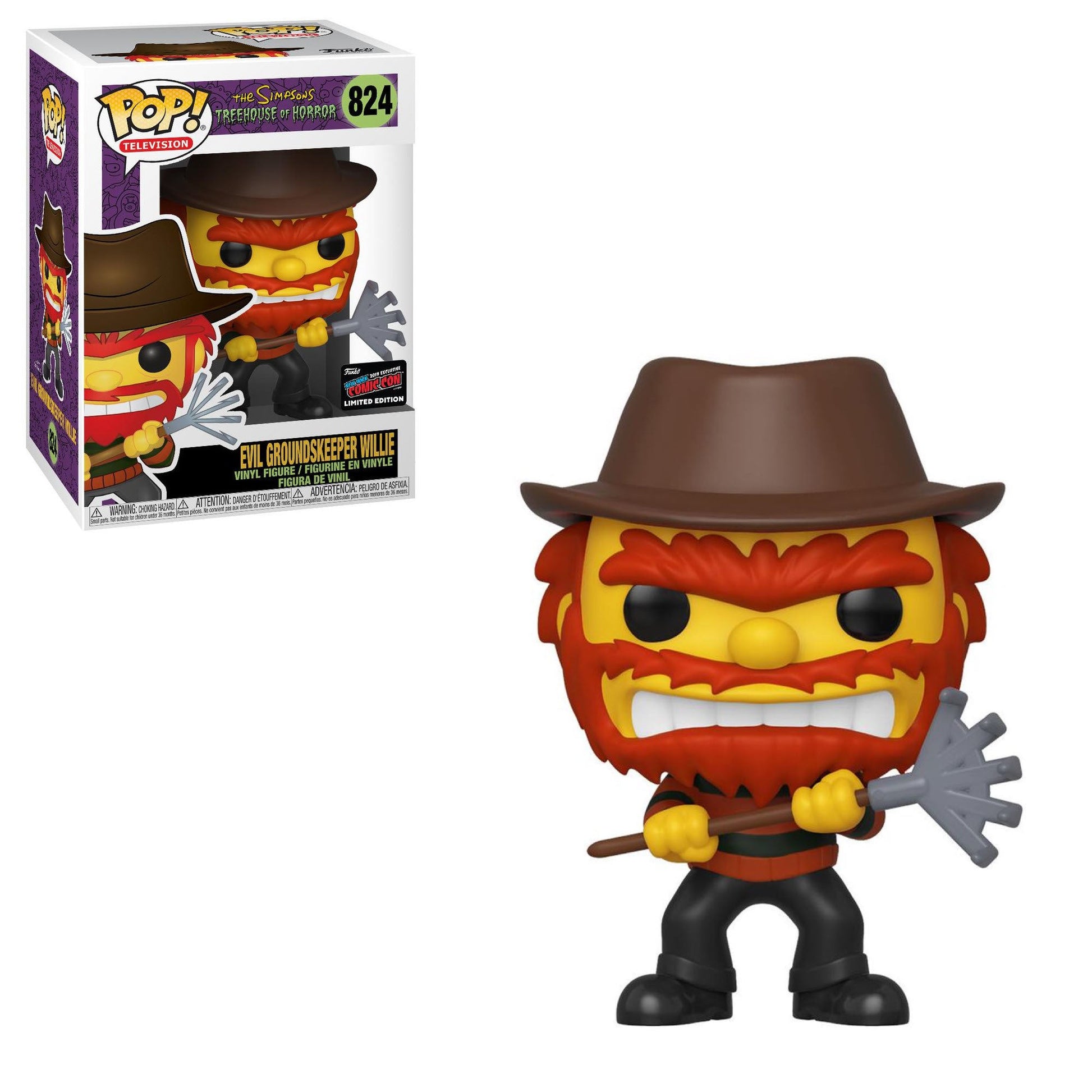 Evil Groundskeeper Willie action figure from Ralphie's Funhouse, detailed collectible toy inspired by popular character.