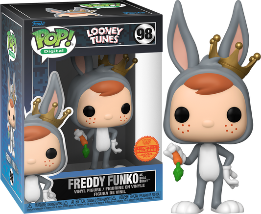Freddy Funko vinyl art toy of Bugs Bunny from Ralphie's Funhouse, featuring a detailed cartoon-style Bugs Bunny figure.
