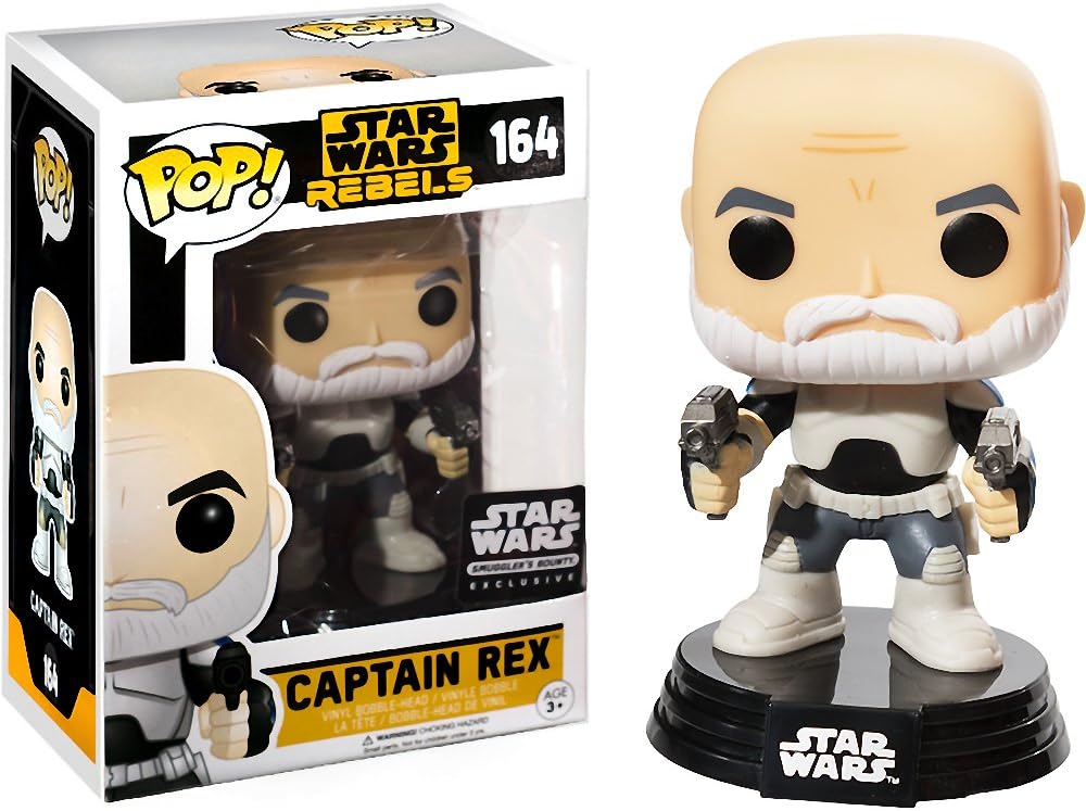 Funko Captain Rex Star Wars Rebel vinyl figure from Smuggler's Bounty exclusive series, featuring detailed design and vibrant colors.