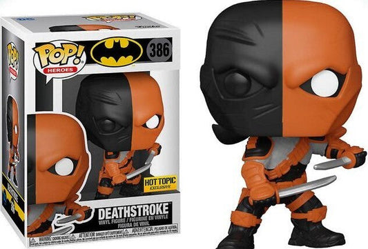Funko DC Comics Batman Pop! Heroes Deathstroke vinyl figure by Ralphie's Funhouse, showing detailed character design and vibrant colors.
