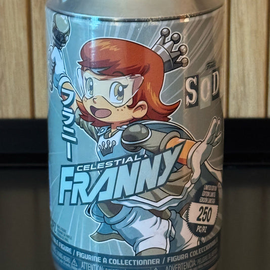 Sealed Funko Soda Funime Series Franny Celestial Funko figure in silver, LE250, from Ralphie's Funhouse, front view.