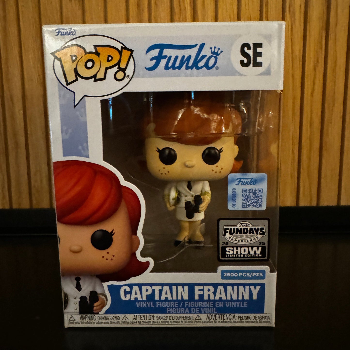 Funko Fundays Experience 2025 Pop! Originals Captain Franny figure by Ralphie's Funhouse, limited edition LE2500, detailed collectible toy