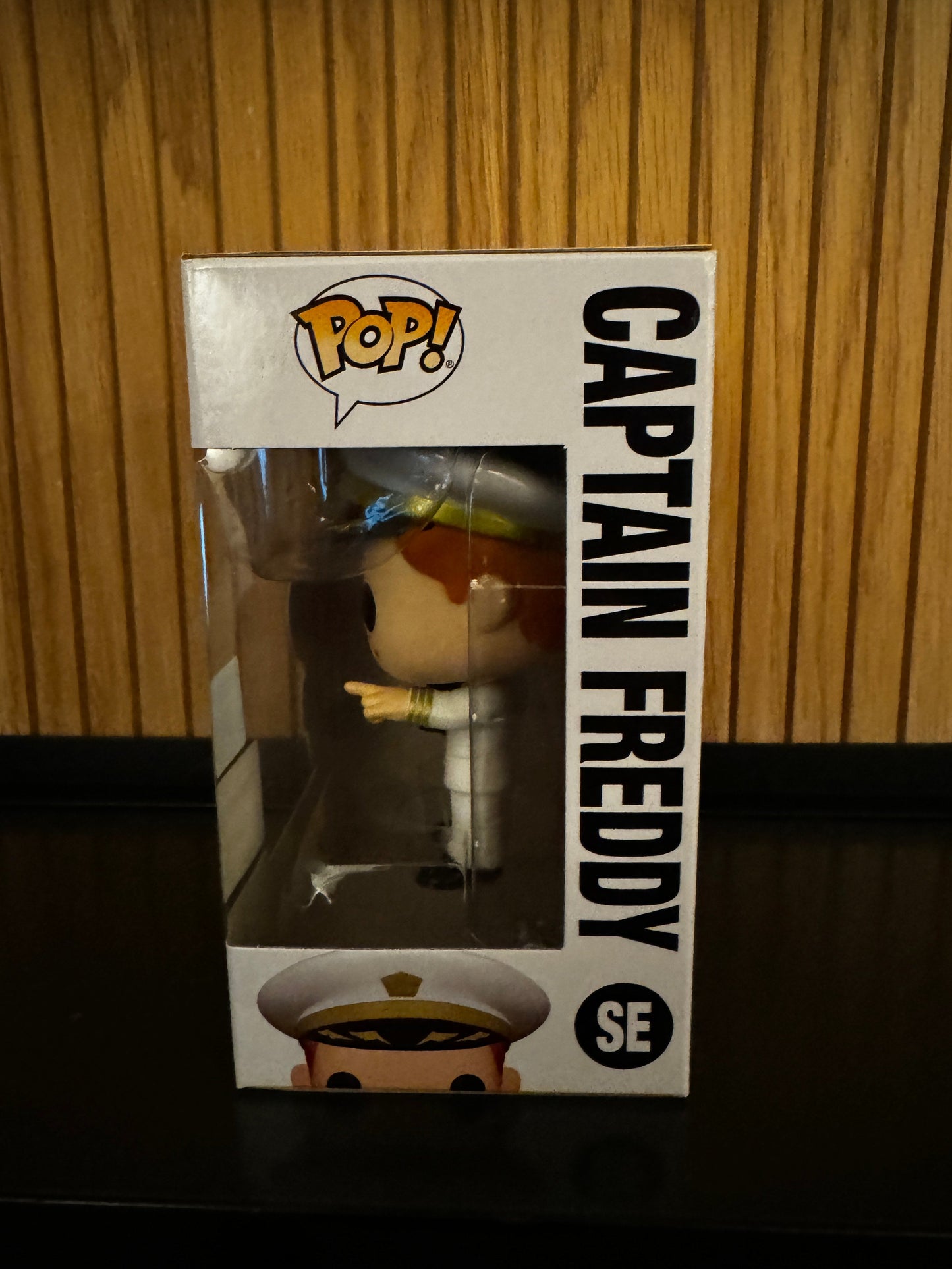 Funko Fundays 2025 Pop! Originals Captain Freddy figure by Ralphie's Funhouse, limited edition LE2500, detailed collectible toy