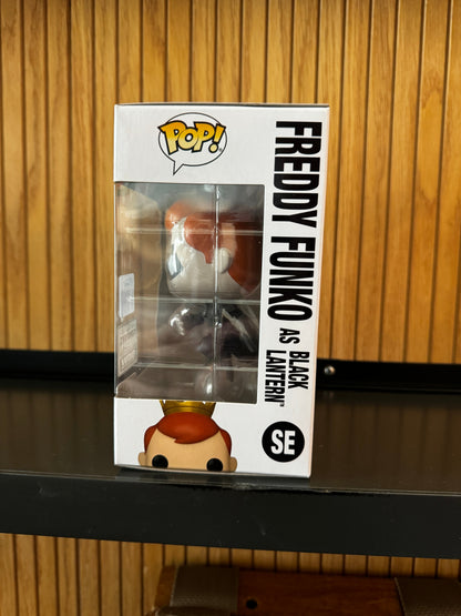 Funko Pop! Freddy Funko as Black Lantern from DC, LE500, collectible figure with detailed black lantern costume.