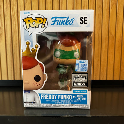 Funko Pop! Freddy Funko as Green Lantern from DC, part of the Funko Fundays Experience 2025, LE500 collectible figure.