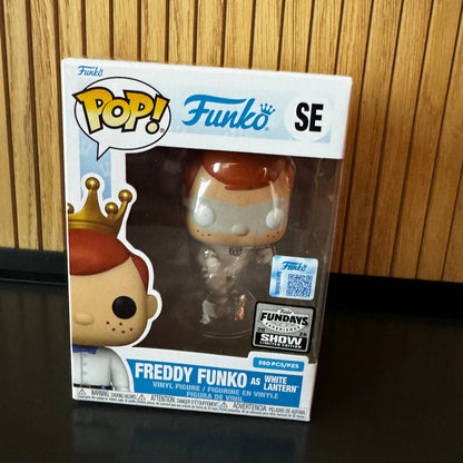 Funko Fundays 2025 Pop! Originals DC Freddy Funko as White Lantern collectible figure by Ralphie's Funhouse, limited edition LE550