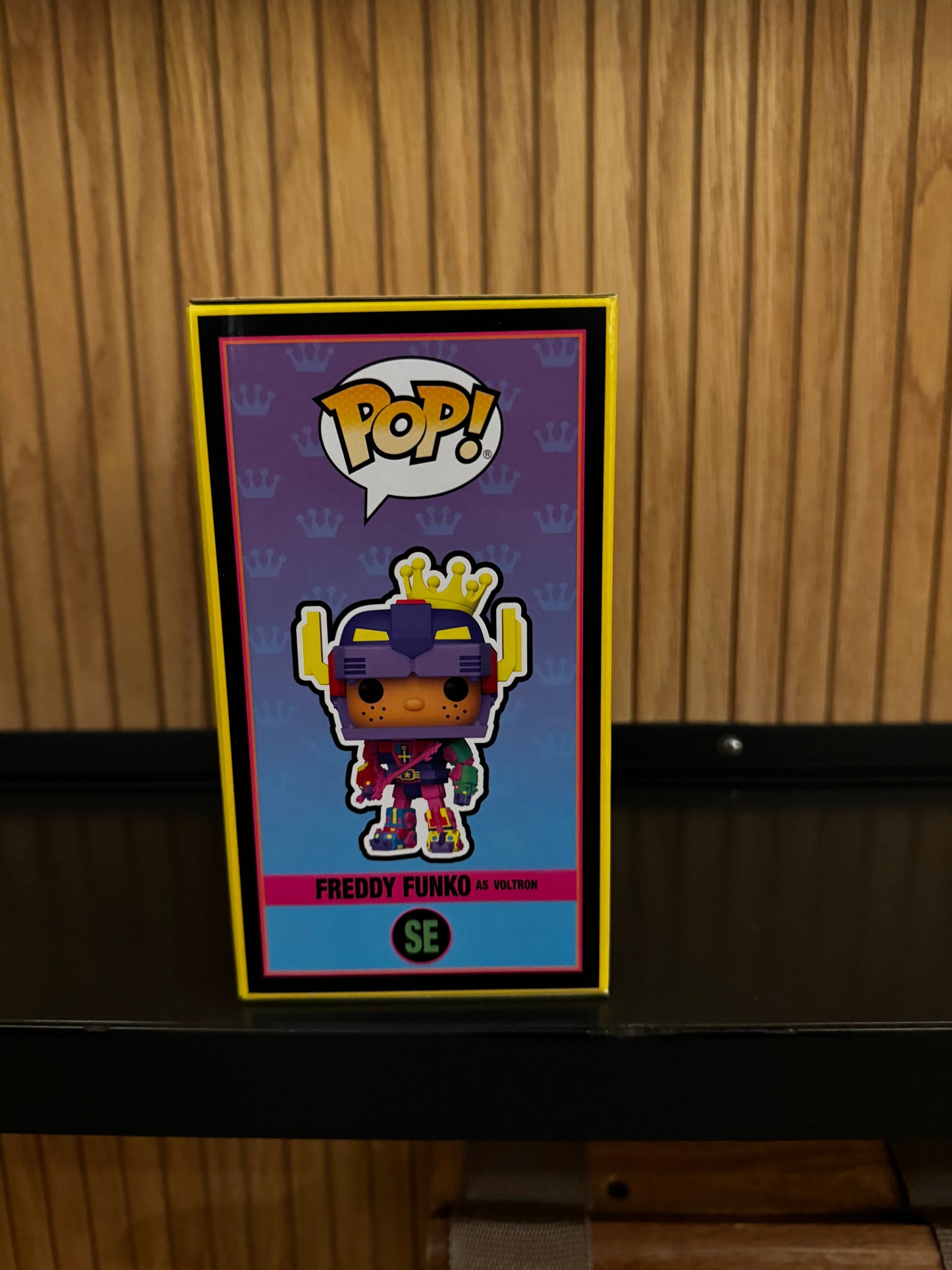 Funko Fundays 2025 Pop! Originals Freddy Funko as Voltron blacklight figure, limited edition Ralphie's Funhouse collectible.