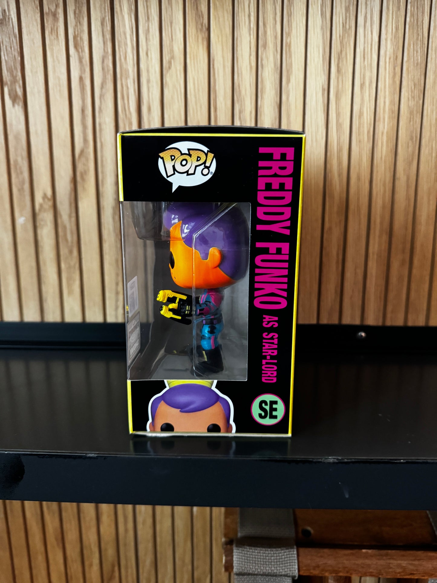 Funko Fundays 2025 Marvel GotG Freddy Funko as Star-Lord Pop! Originals blacklight figure, limited edition LE250.