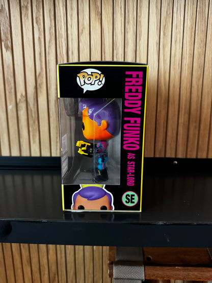 Funko Fundays 2025 Marvel GotG Freddy Funko as Star-Lord Pop! Originals blacklight figure, limited edition LE250.