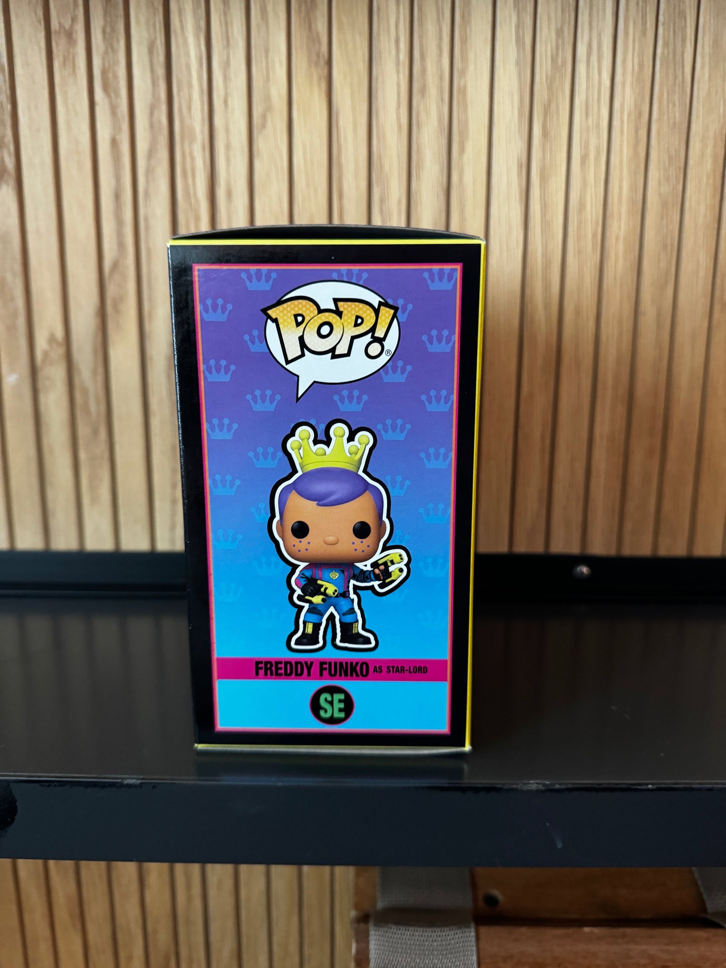 Funko Fundays 2025 Marvel Guardians of the Galaxy Freddy Funko as Star-Lord blacklight Pop! figure, limited edition LE250, collectible toy