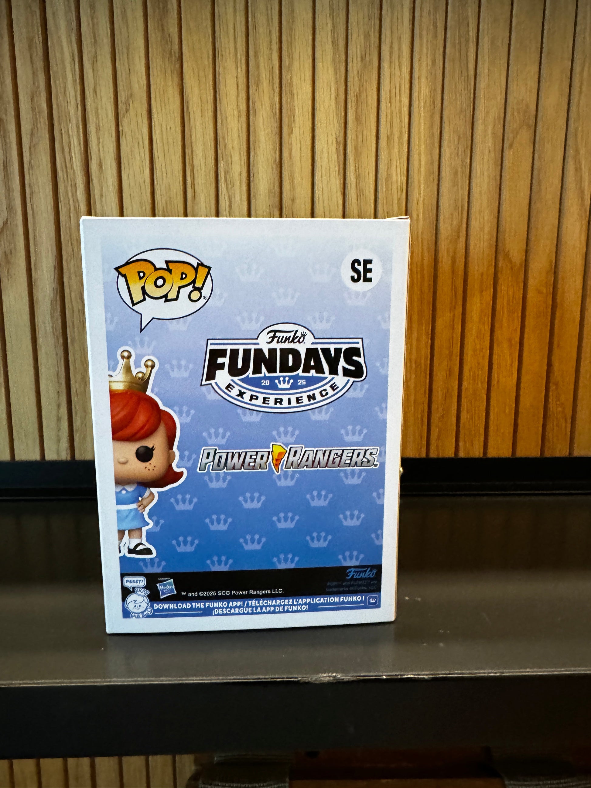 Funko Pop! Pink Ranger Diamond Glitter figure from Power Rangers Funko Fundays 2025, featuring Franny Funko in pink costume.