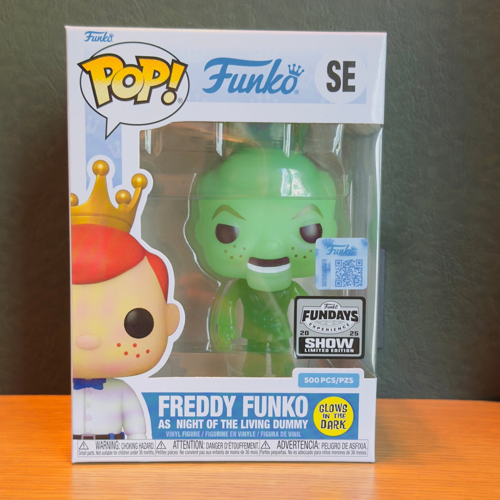 Funko Fundays 2025 Pop! Originals R.L. Stine Freddy Funko as Night of the Living Dummy glow-in-the-dark figure, limited edition LE500