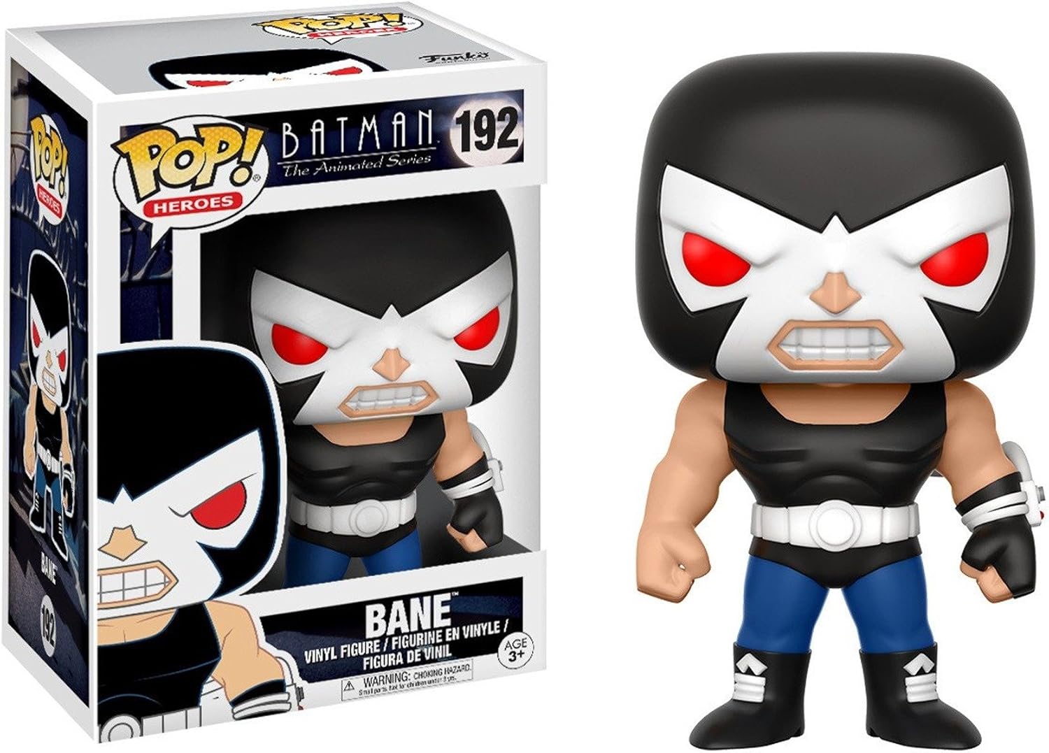 Animated Batman Bane Funko POP! figure from Ralphie's Funhouse, with detailed costume and dynamic pose.