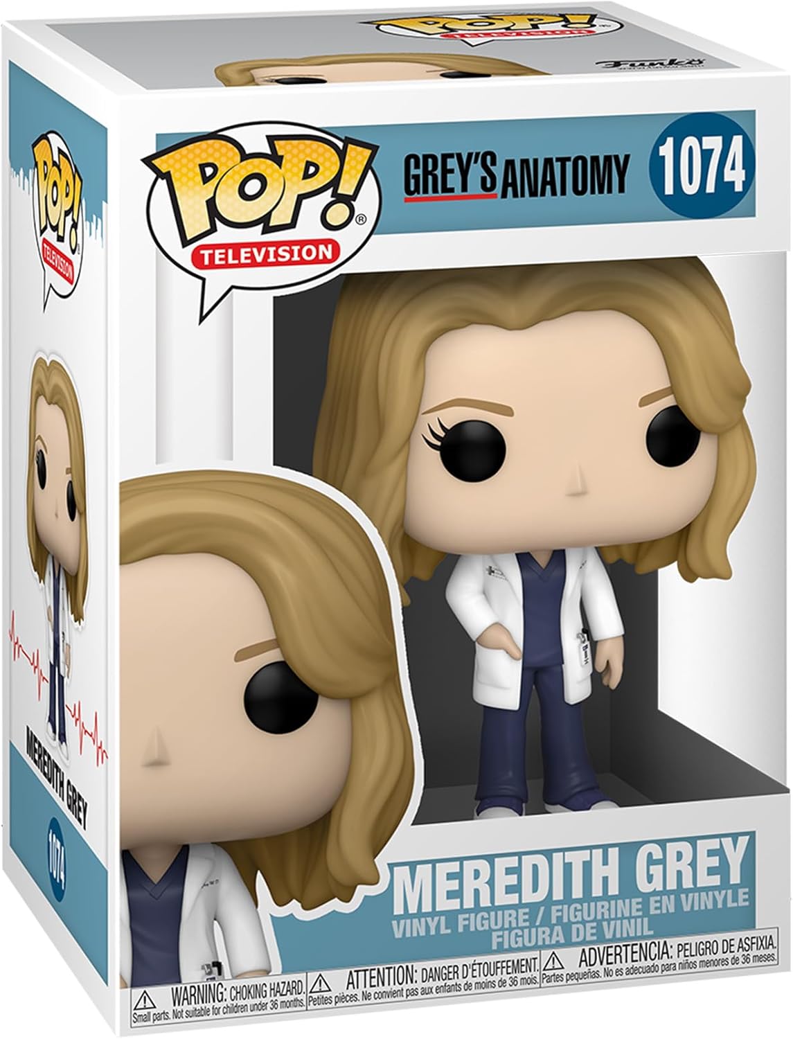 Funko Pop! TV figure of Meredith Grey from Grey's Anatomy, featuring detailed character design by Ralphie's Funhouse.