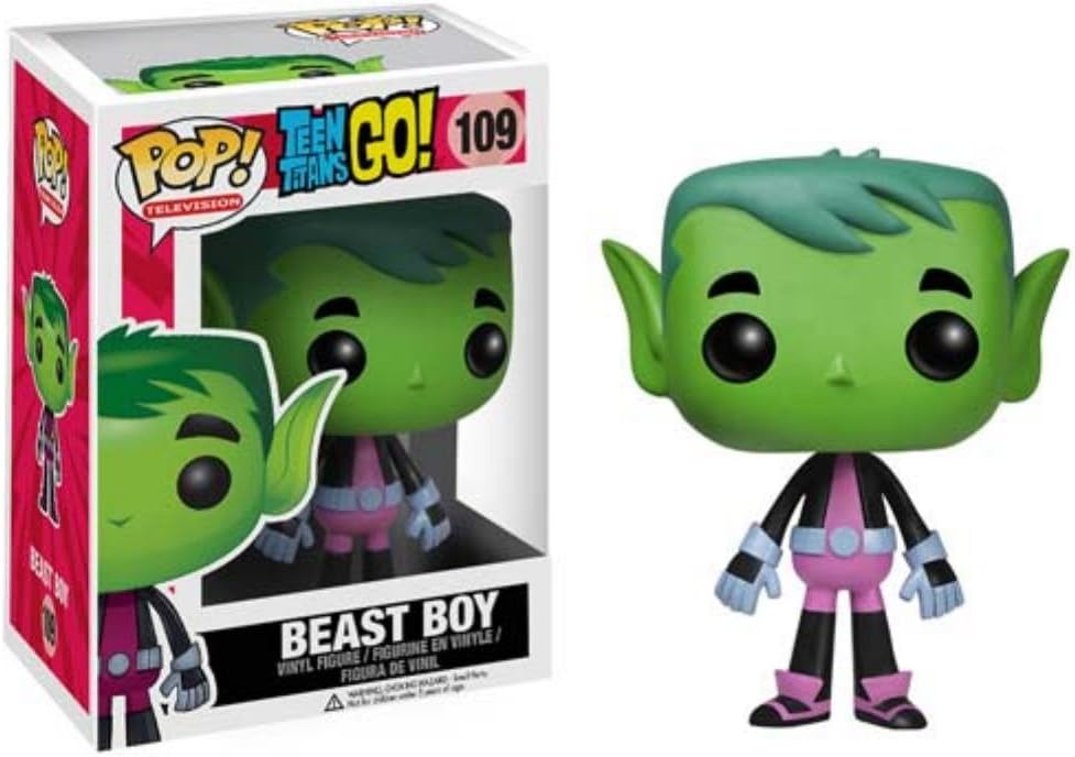 Funko POP TV Teen Titans Go! Beast Boy figure, featuring bright green skin and playful pose, from Ralphie's Funhouse collection.